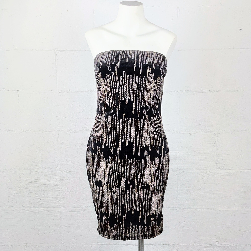 Charlotte Russe Y2K Strapless Glitter Dress